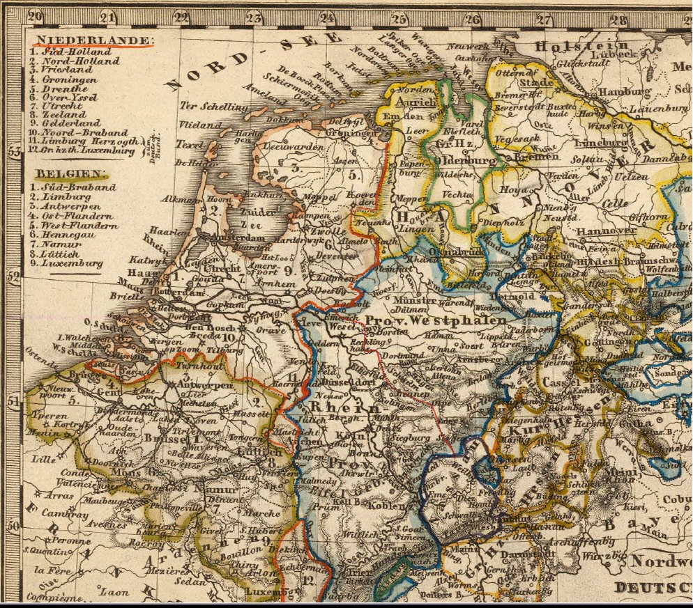 Adolf Stierker Schulatlas Niederland 1852